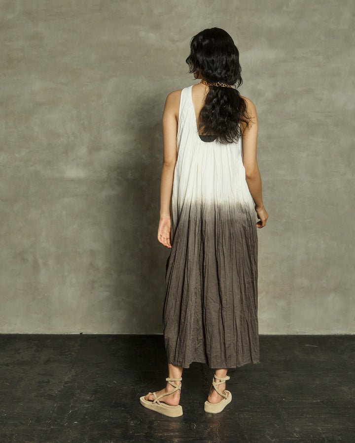 earth+-ing SLEEVE-LESS MAXI DRESS「泥染め」