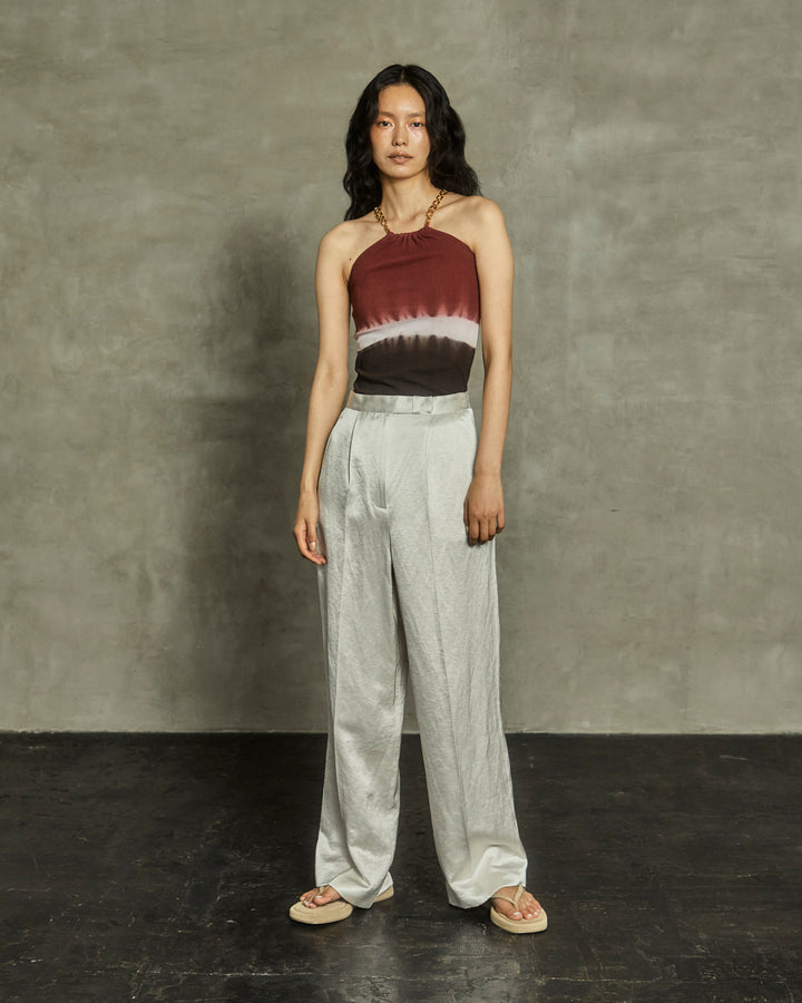 earth+-ing  HALTER NECK CHAIN STRAP TOPS 「泥染め」