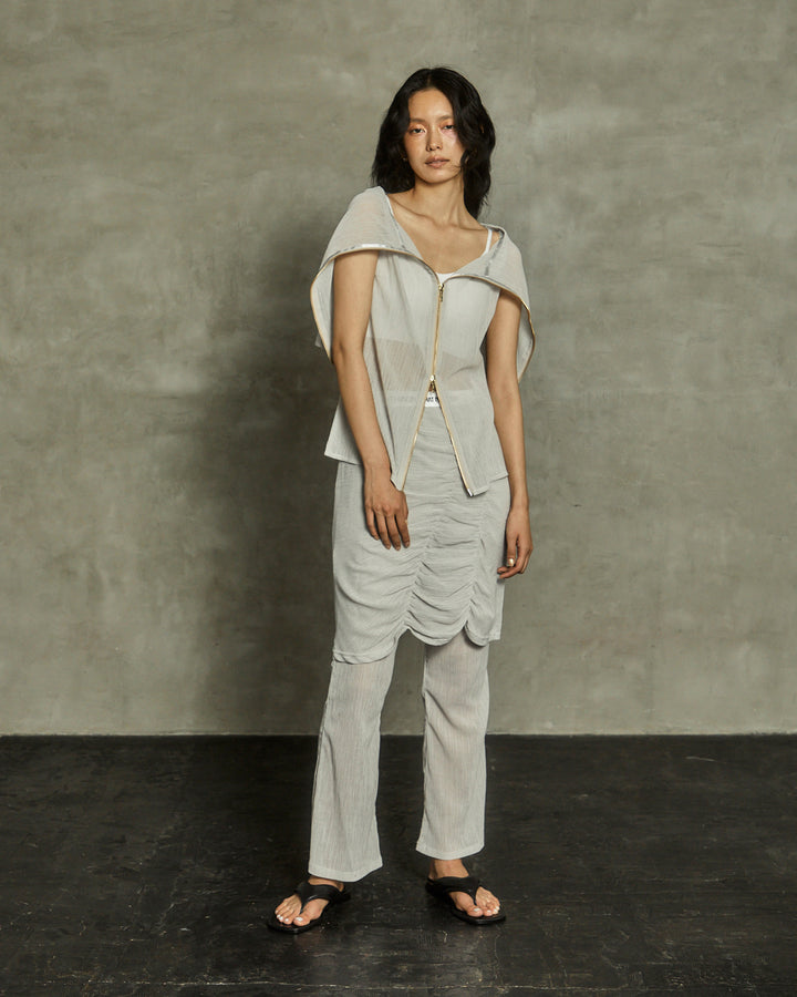 ZIP UP SLEEVE-LESS YORYU TOPS