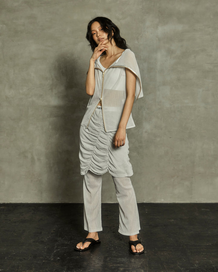 ZIP UP SLEEVE-LESS YORYU TOPS