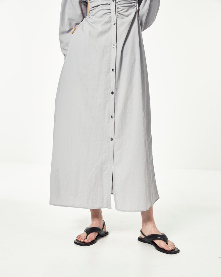 WAIST HOLE SHIRT MAXI DRESS