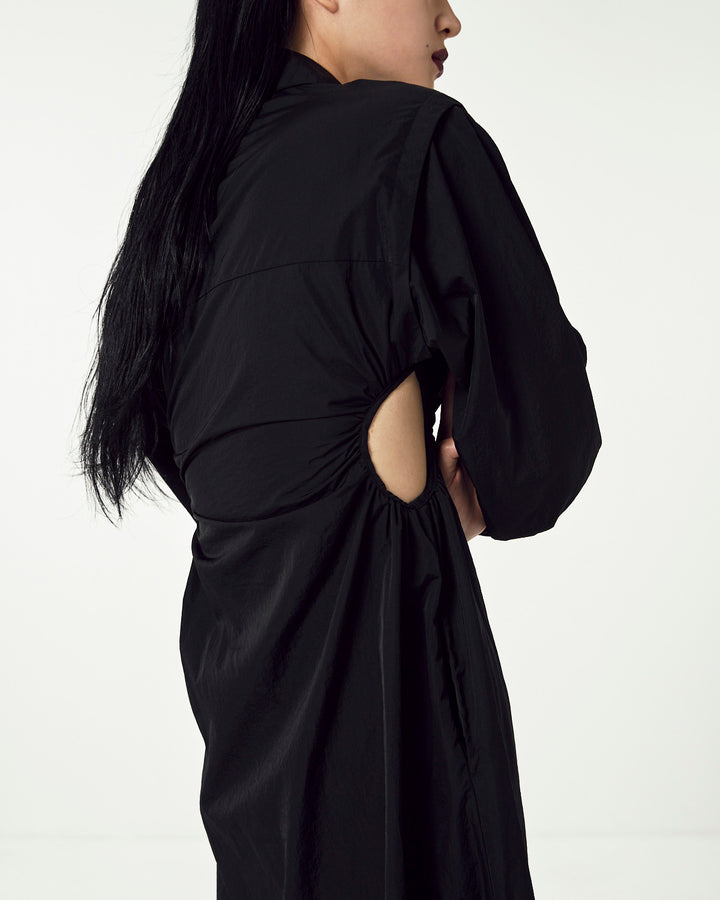 WAIST HOLE SHIRT MAXI DRESS