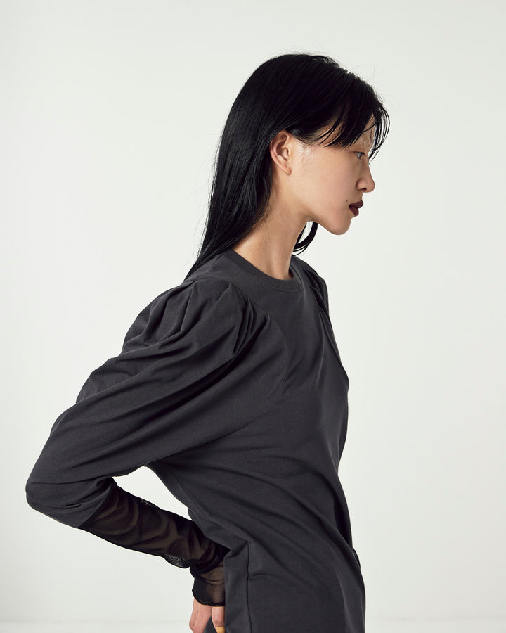 VOLUME SHOULDER TULLE CUT AND SEW TOPS