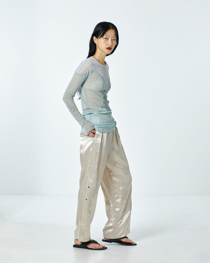 ACETATE SATIN TRACK PANTS