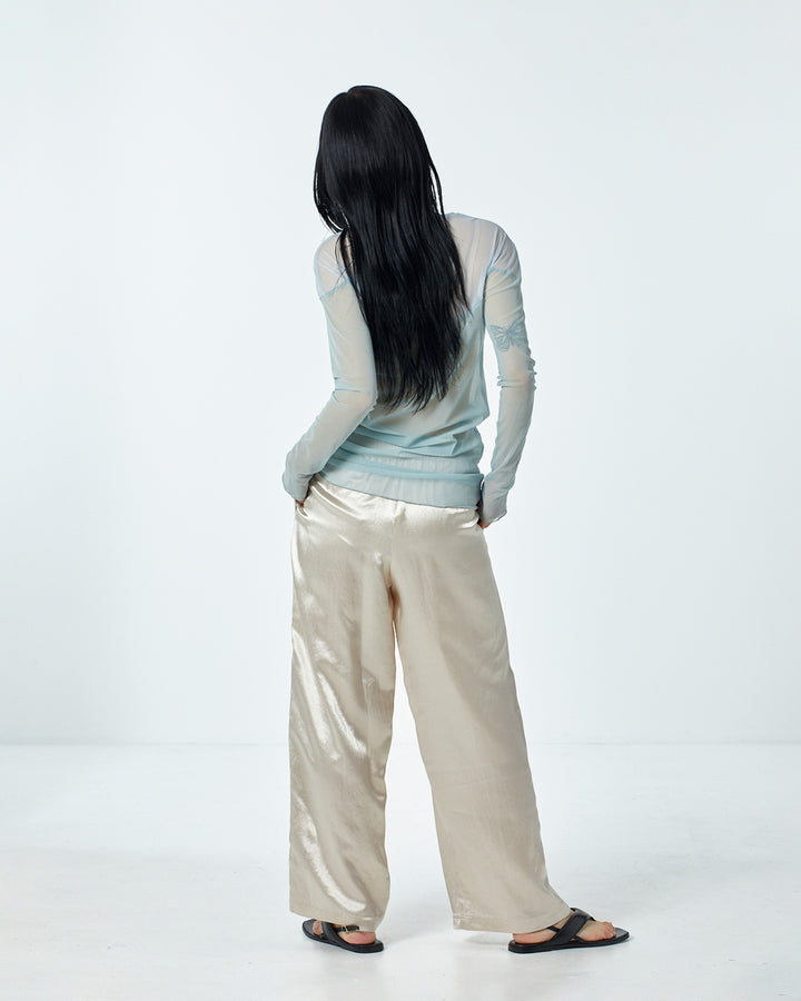 ACETATE SATIN TRACK PANTS