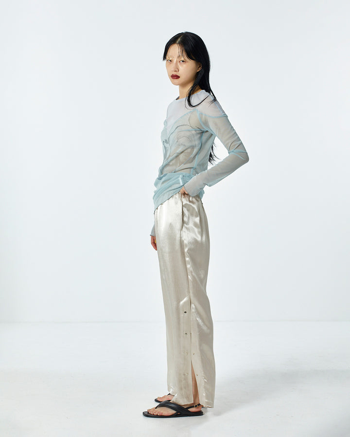 ACETATE SATIN TRACK PANTS
