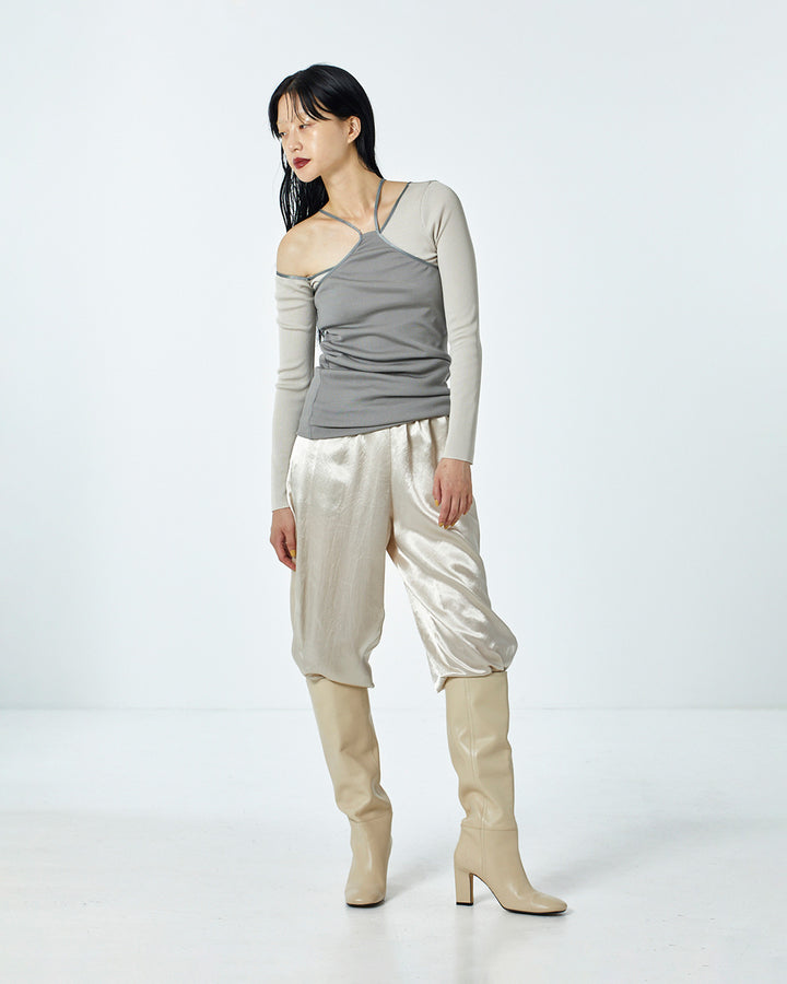 ACETATE SATIN TRACK PANTS