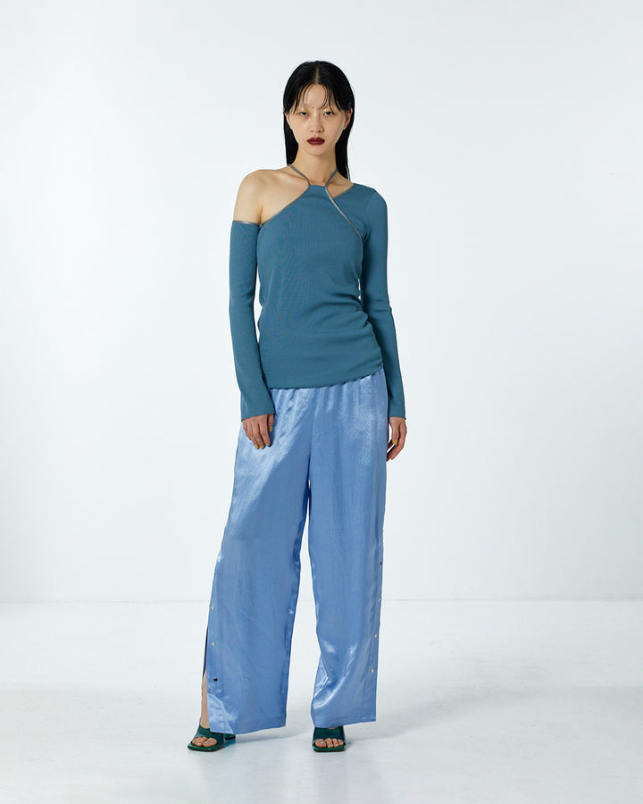 ACETATE SATIN TRACK PANTS