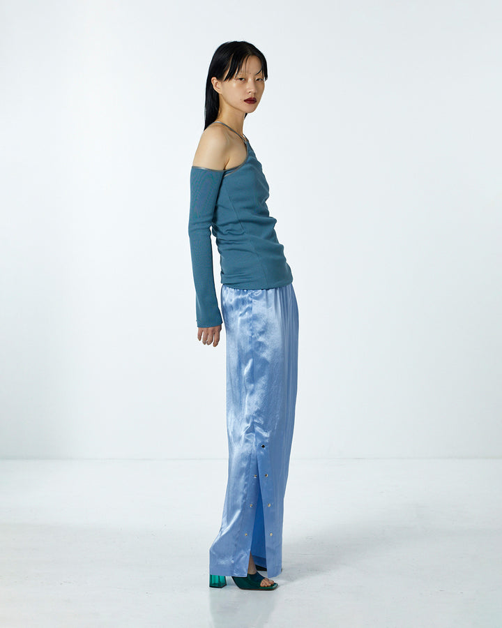 ACETATE SATIN TRACK PANTS