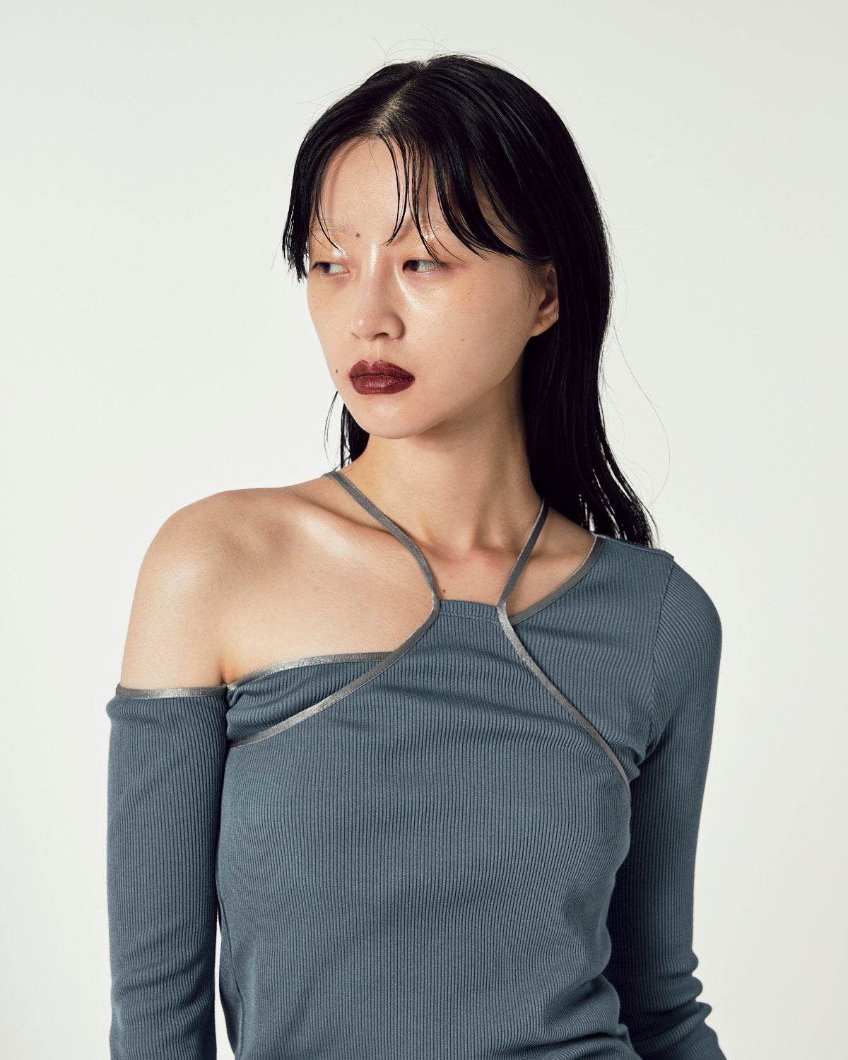 トップス MULTI SHOULDER PARTS RIB TOPS Eaphi MOUSSY | 【WEB限定カラー】RANDOM STRIPE OFF SHOULDER トップス