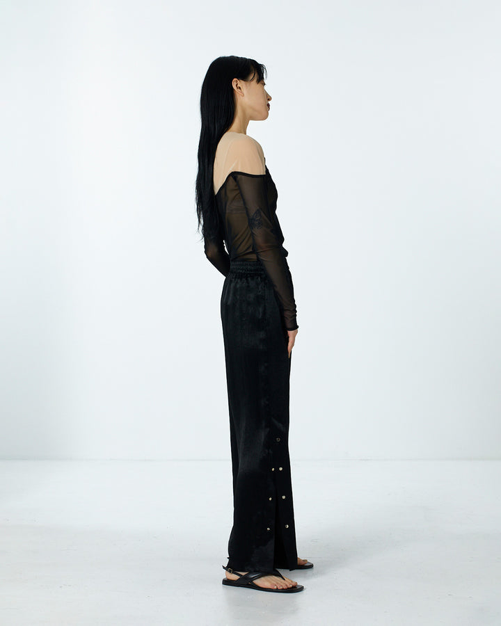 ACETATE SATIN TRACK PANTS