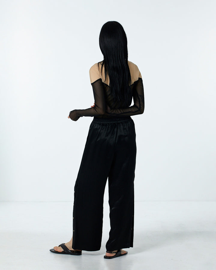 ACETATE SATIN TRACK PANTS