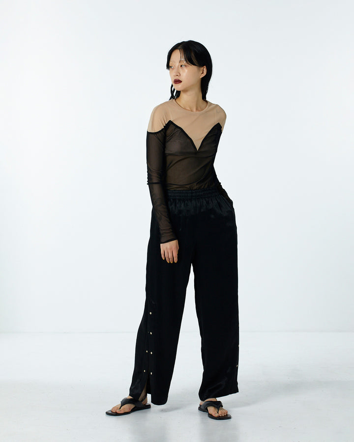 ACETATE SATIN TRACK PANTS