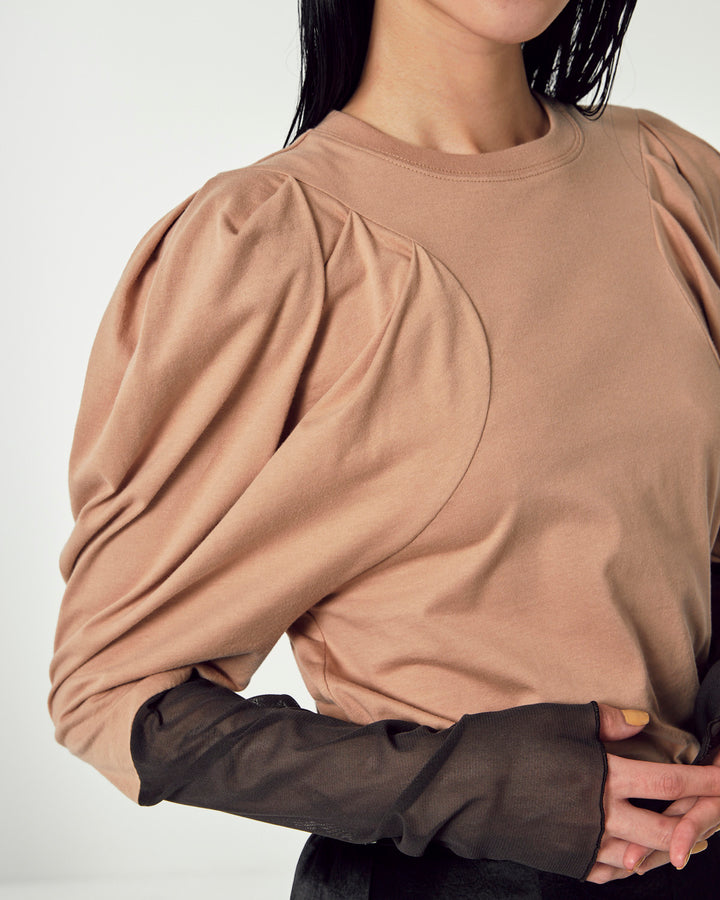 VOLUME SHOULDER TULLE CUT AND SEW TOPS