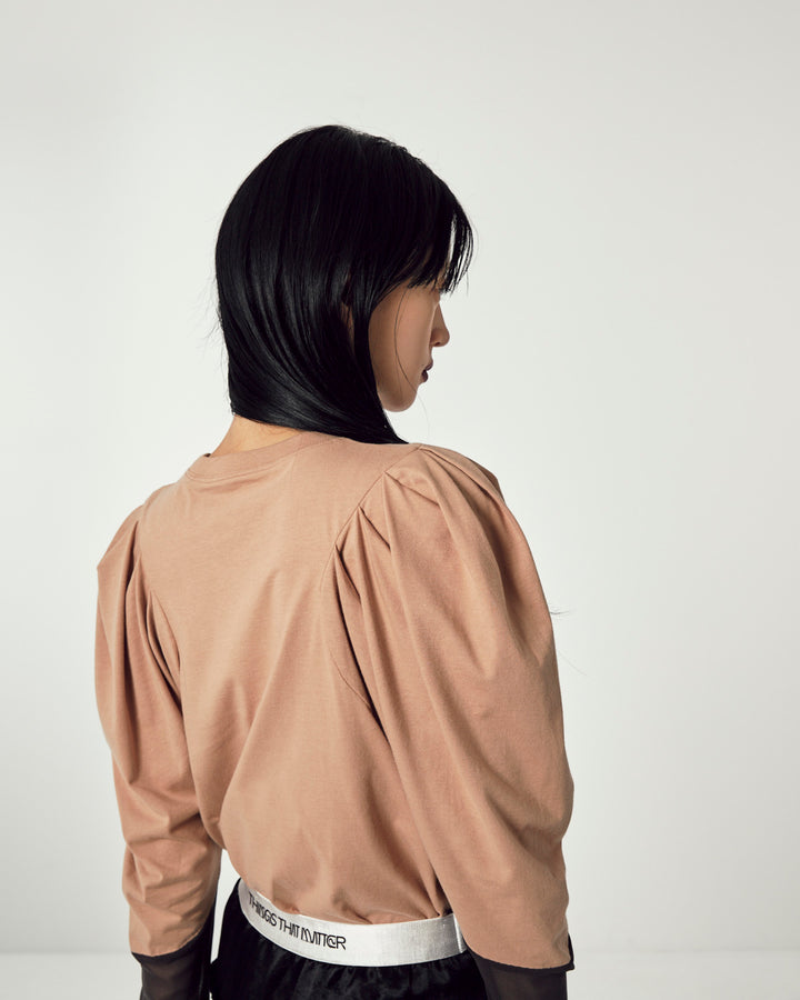 VOLUME SHOULDER TULLE CUT AND SEW TOPS