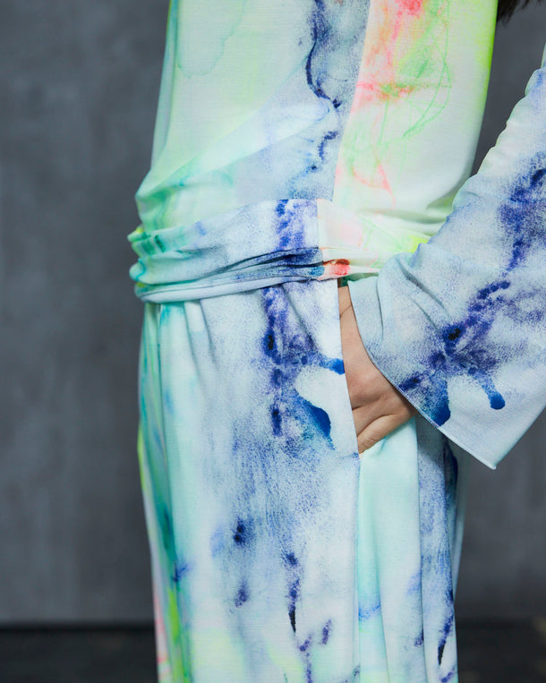 AHUM PRINT SHEER EASY PANTS