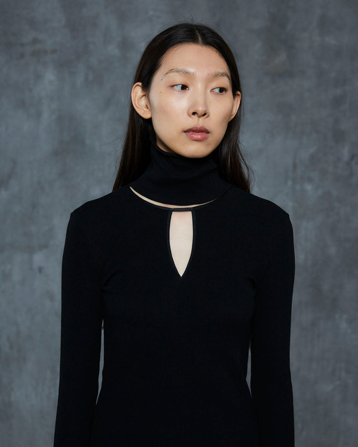 HIGH NECK NOTCH TERECO RIB TOPS