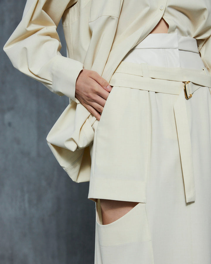 T/R LAYERED NOTCH TIGHT LONG SKIRT