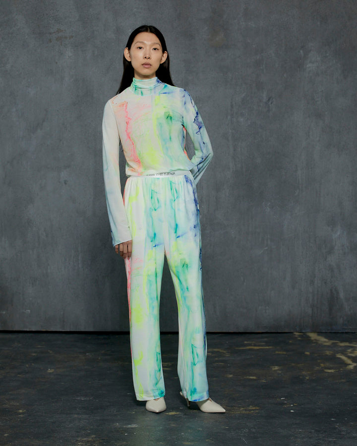 AHUM PRINT SHEER EASY PANTS