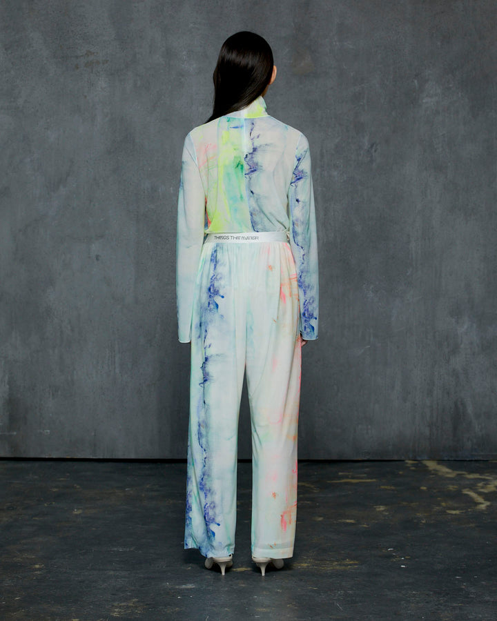 AHUM PRINT SHEER EASY PANTS