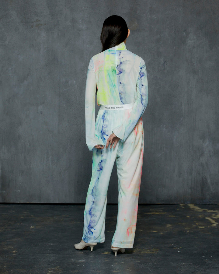 AHUM PRINT SHEER EASY PANTS
