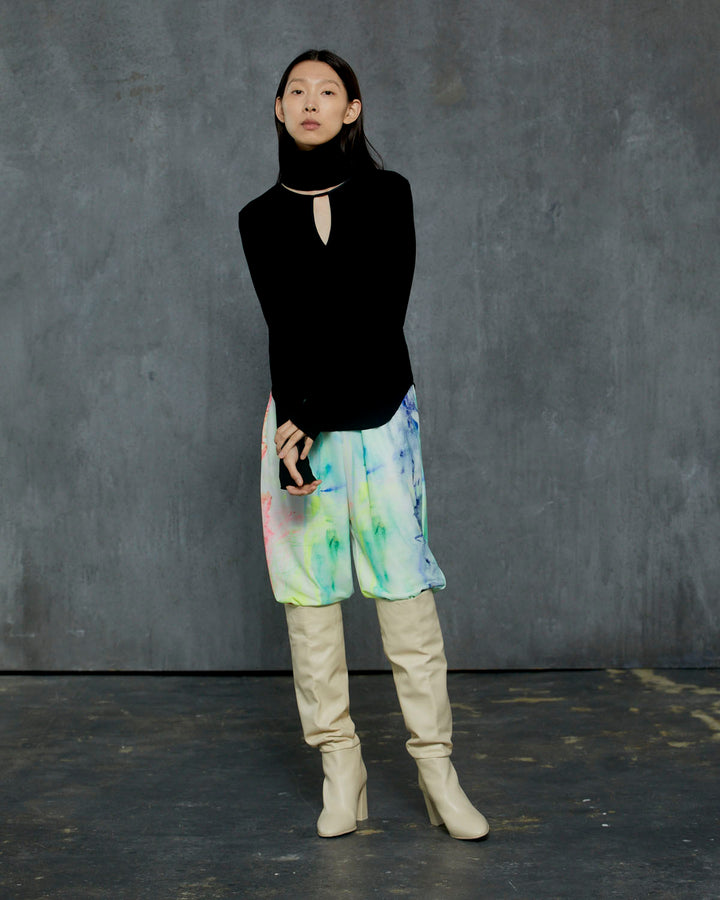 HIGH NECK NOTCH TERECO RIB TOPS