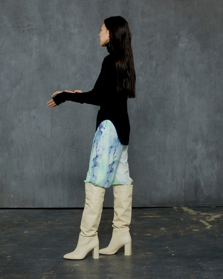 HIGH NECK NOTCH TERECO RIB TOPS