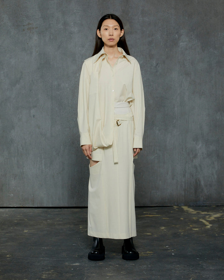 T/R LAYERED NOTCH TIGHT LONG SKIRT