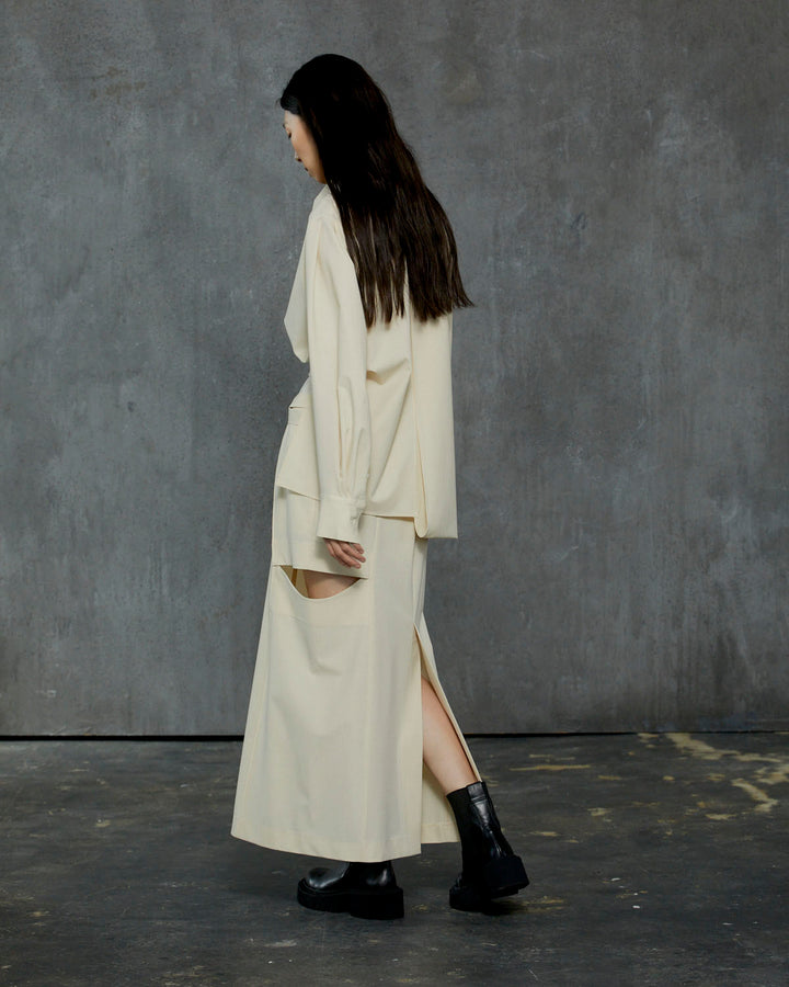 T/R LAYERED NOTCH TIGHT LONG SKIRT