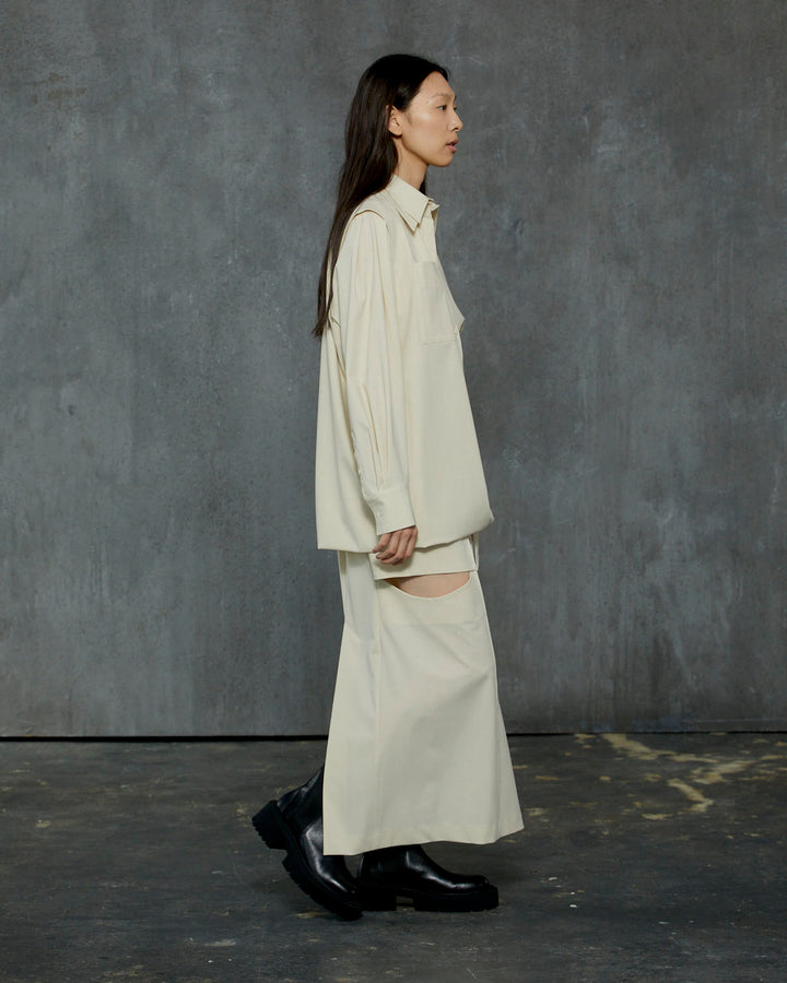 T/R LAYERED NOTCH TIGHT LONG SKIRT
