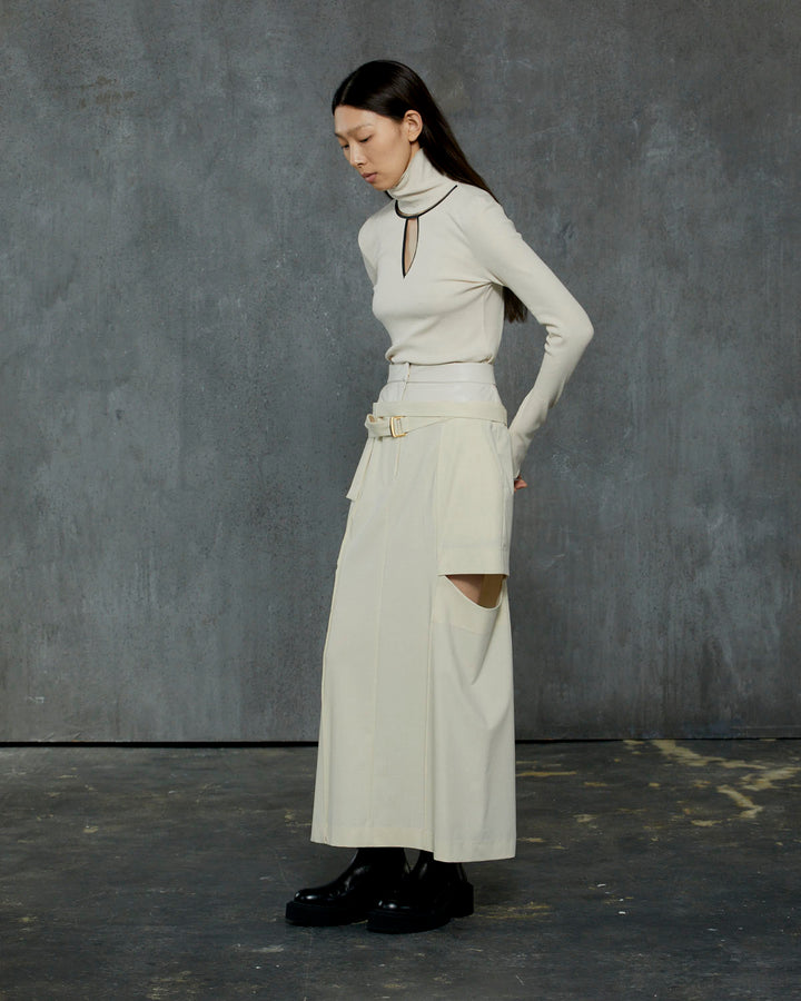 HIGH NECK NOTCH TERECO RIB TOPS