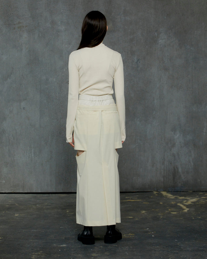 T/R LAYERED NOTCH TIGHT LONG SKIRT