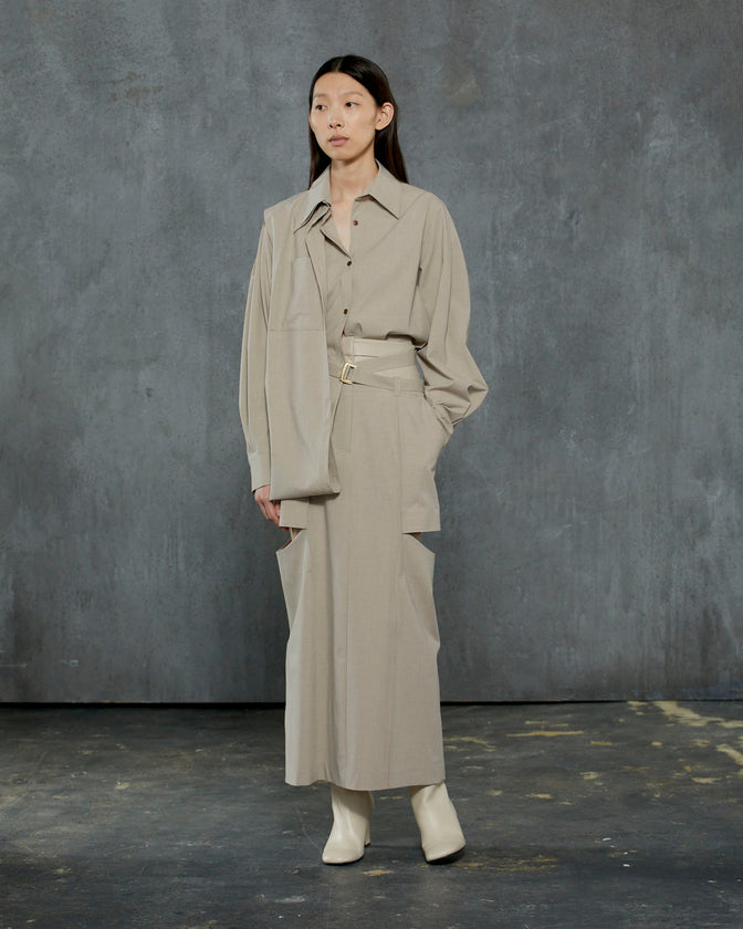 T/R LAYERED NOTCH TIGHT LONG SKIRT