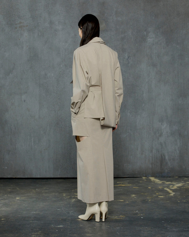 T/R LAYERED NOTCH TIGHT LONG SKIRT