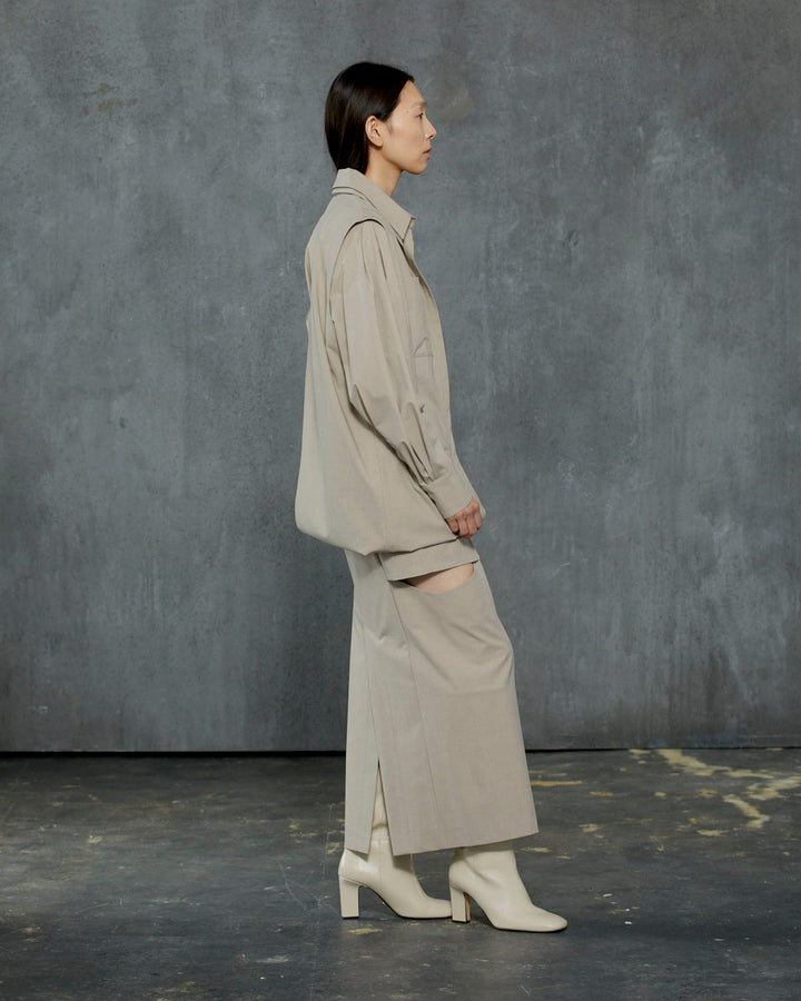 T/R LAYERED NOTCH TIGHT LONG SKIRT