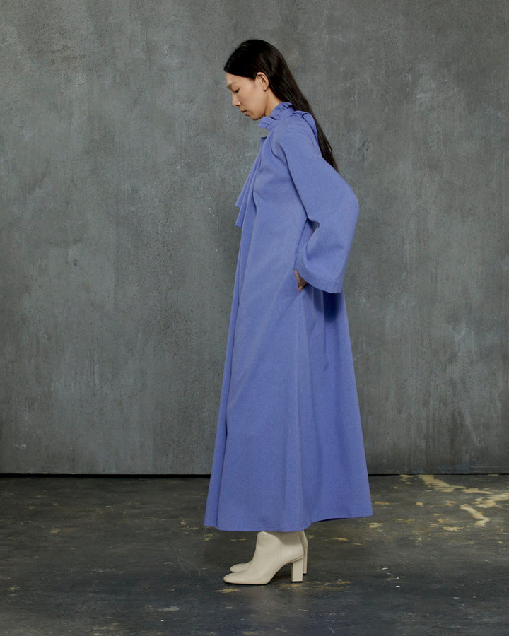MELANGE ASYMMETRY FLARE MAXI  DRESS