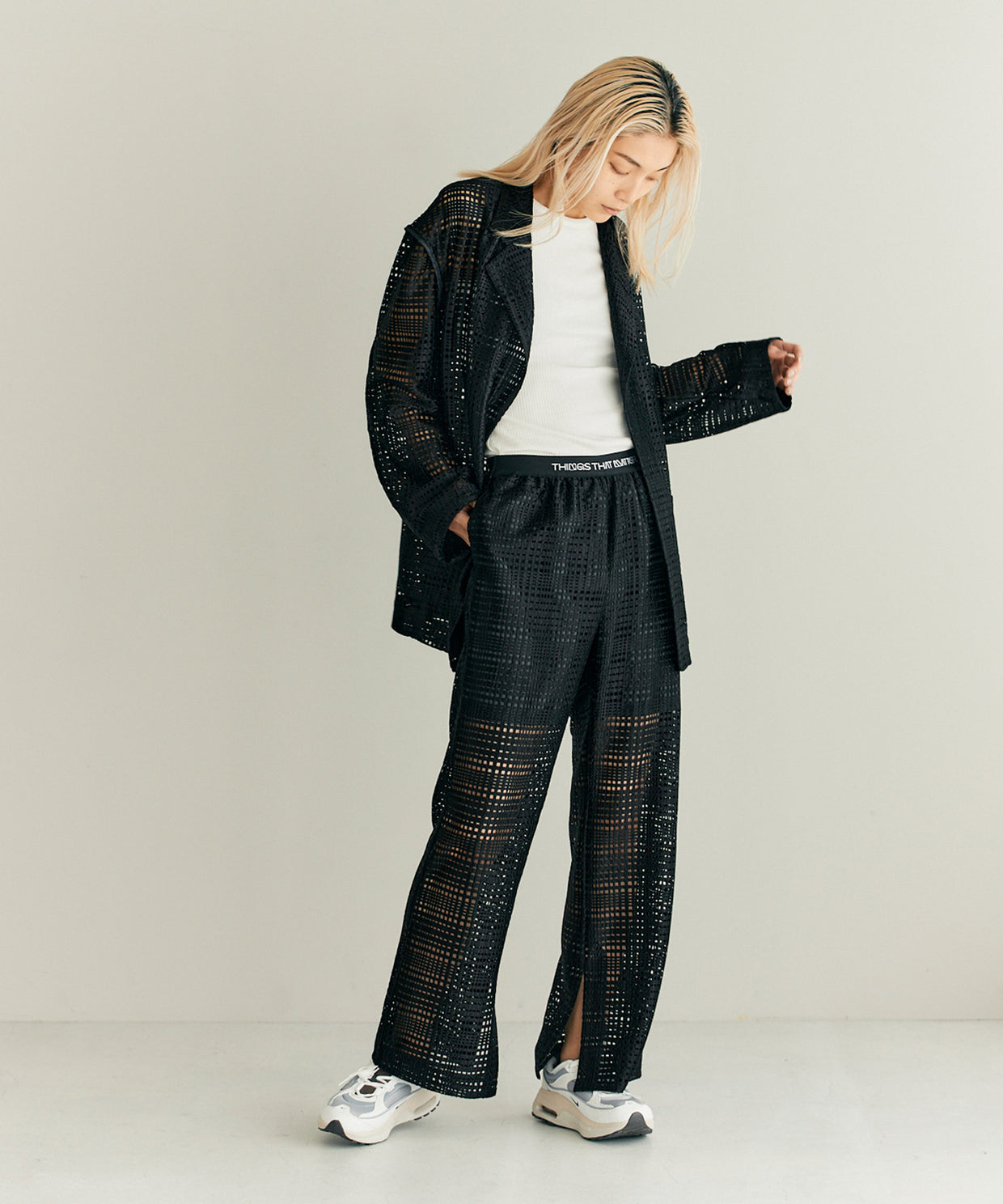 THINGS THAT MATTER]TRIACETATE LACE PANTS-
