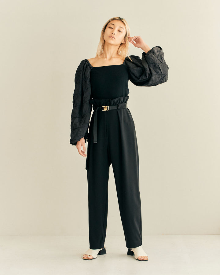 CONFLICTING POWER SLEEVE BLOUSE
