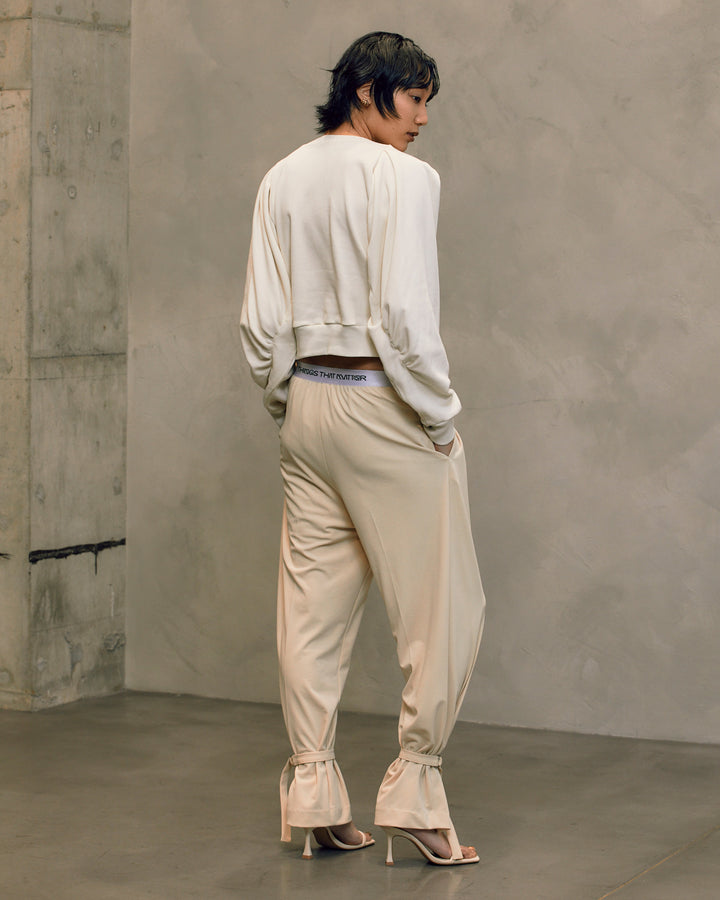 ANKLE BELT JERSEY PANTS