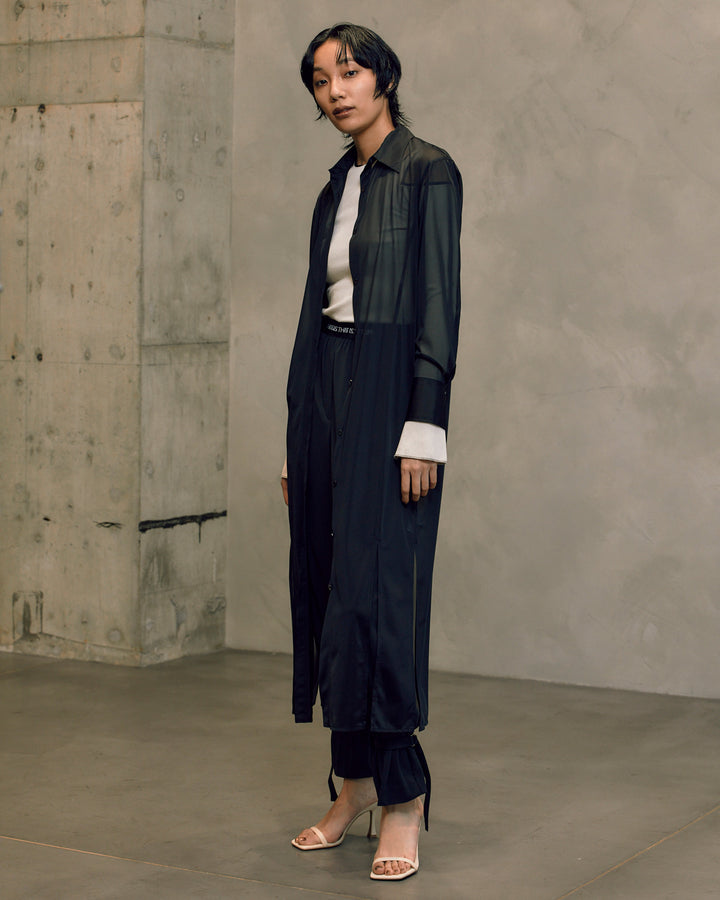 SHEAR MAXI SHIRT DRESS