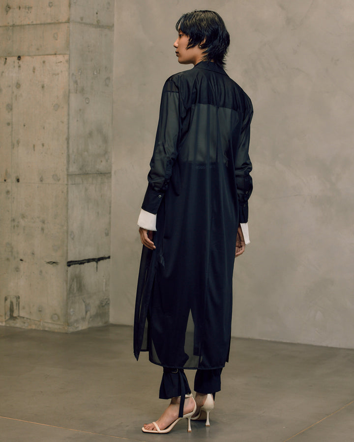 SHEAR MAXI SHIRT DRESS