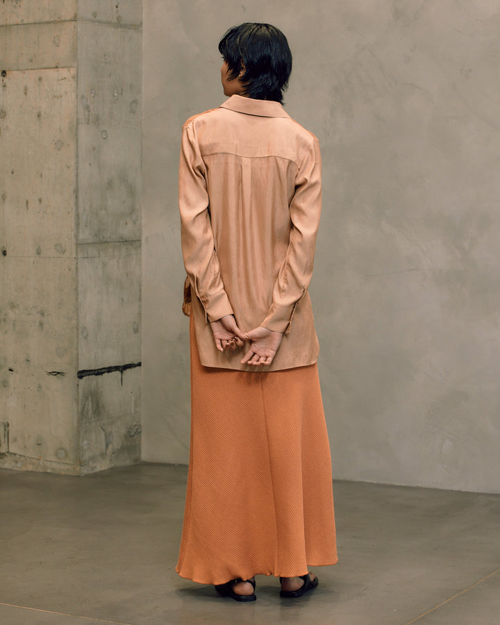 BOUCLE JERSEY MAXI FLARE SKIRT