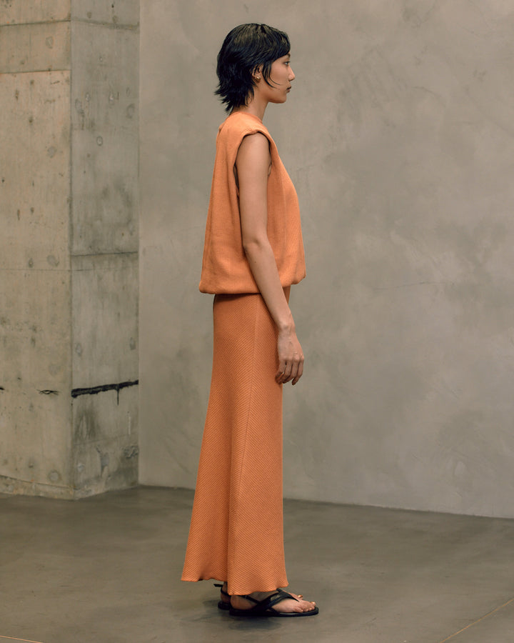 BOUCLE JERSEY MAXI FLARE SKIRT