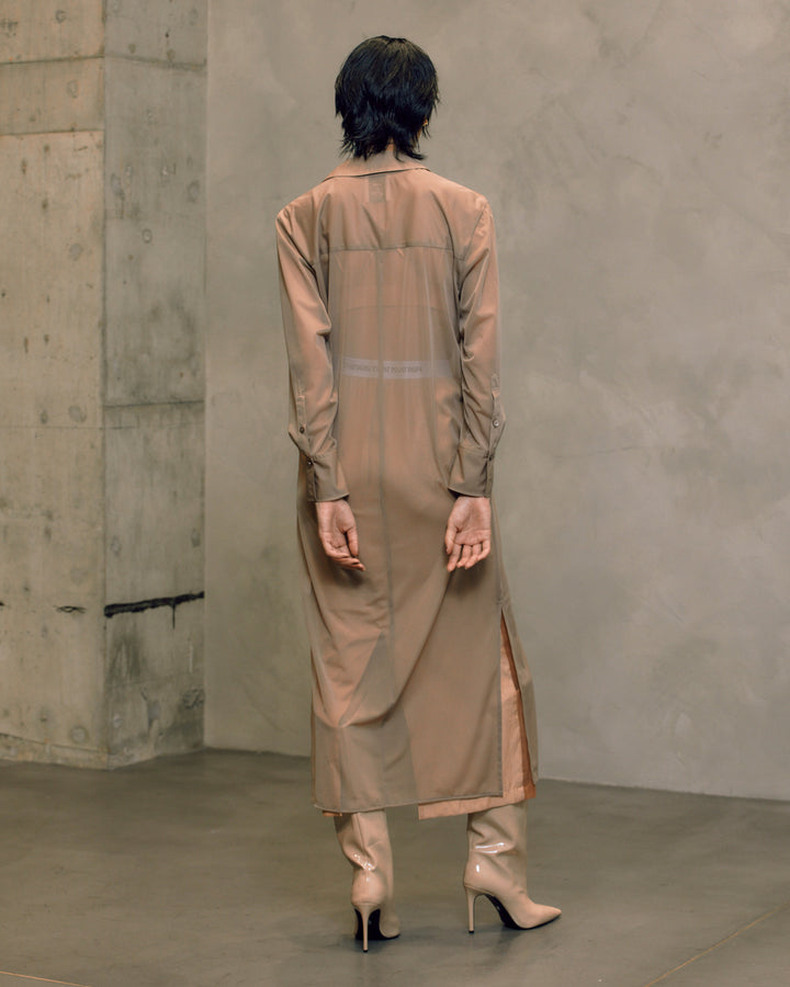 SHEAR MAXI SHIRT DRESS