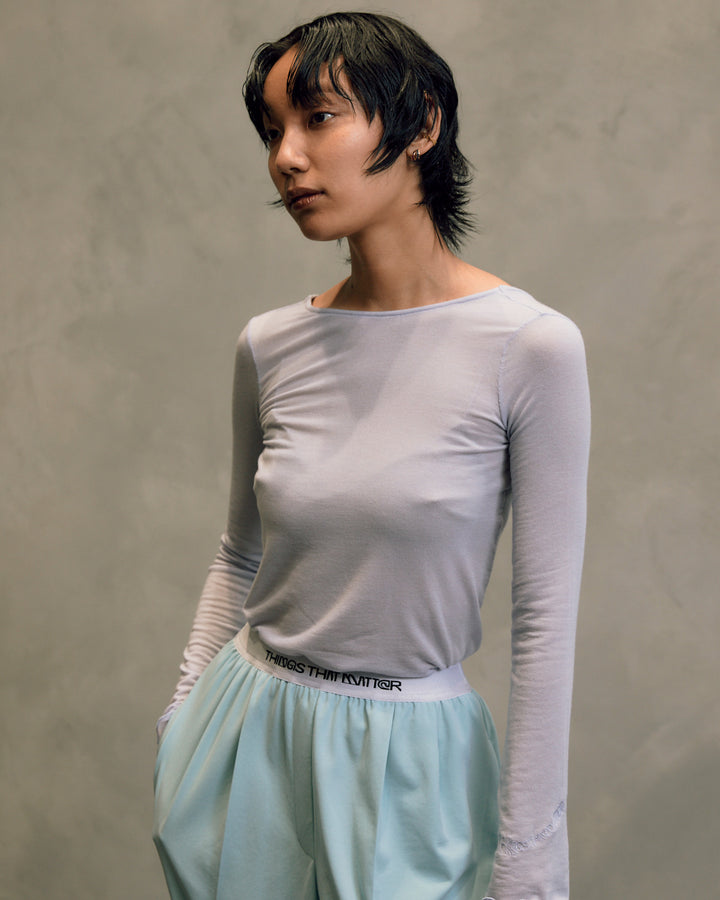 SHEER JERSEY TOPS(CASHMERE SILK MIX)