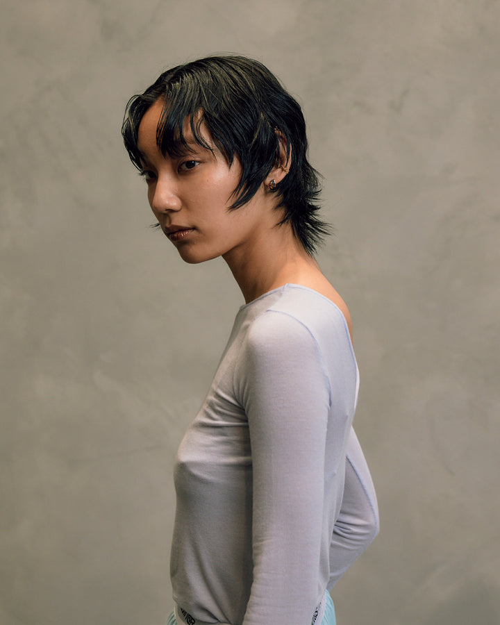 SHEER JERSEY TOPS(CASHMERE SILK MIX)