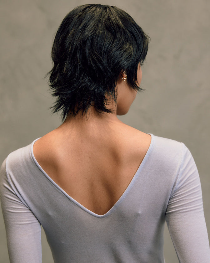 SHEER JERSEY TOPS(CASHMERE SILK MIX)