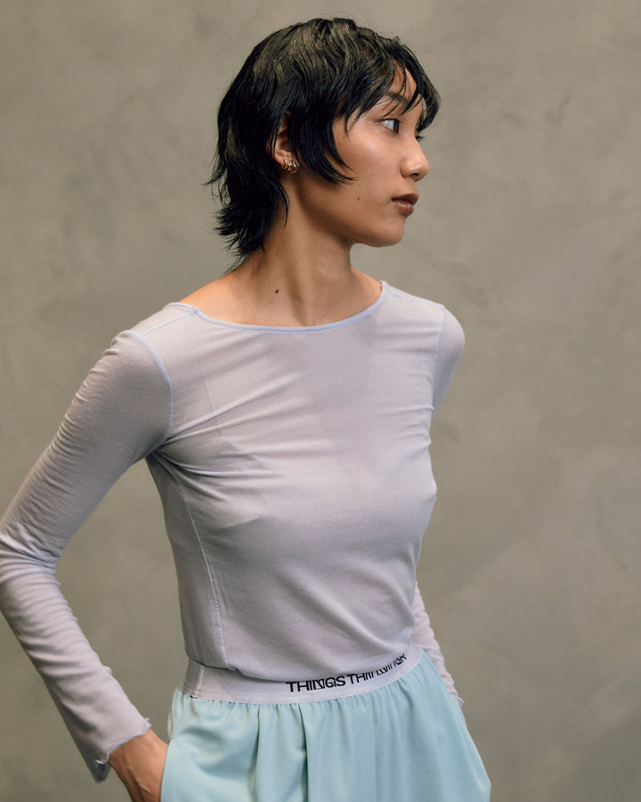 SHEER JERSEY TOPS(CASHMERE SILK MIX)