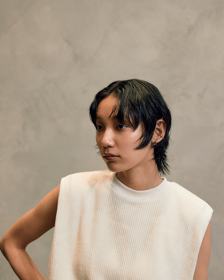 BOUCLE JERSEY SLEEVELESS TOPS