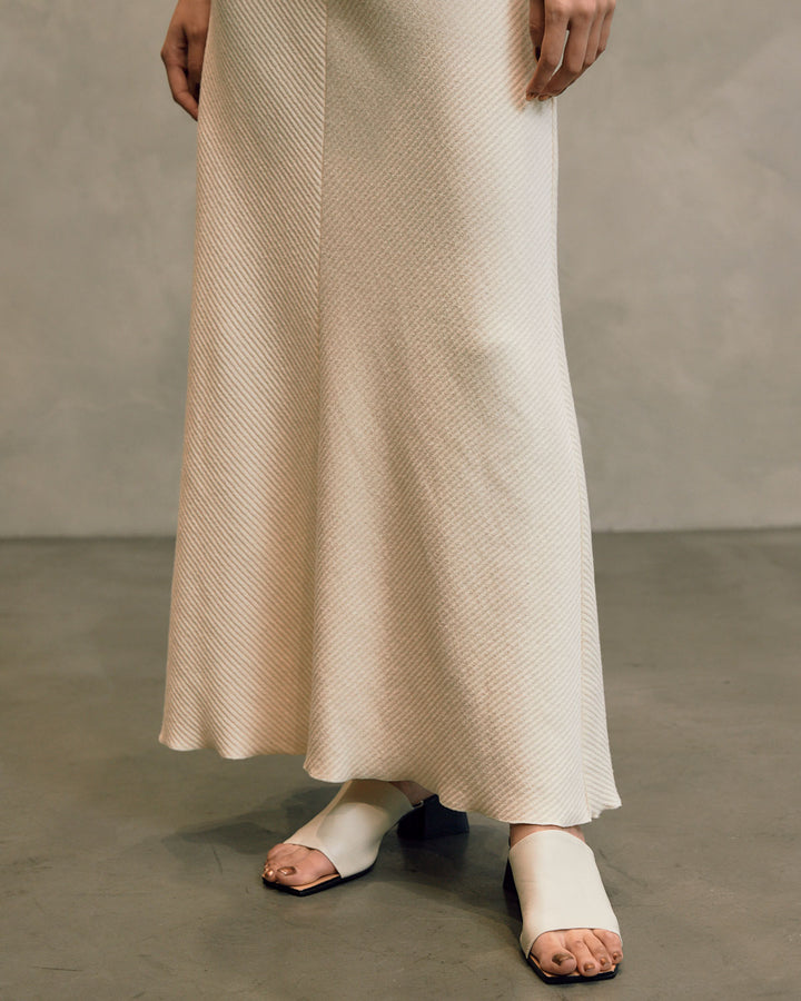 BOUCLE JERSEY MAXI FLARE SKIRT